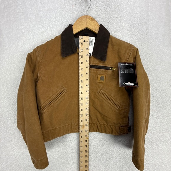 Carhartt Detroit Jacket Fleece Lined Youth Medium (8) YYJ97 BRN Brown NWT NOS - Picture 6 of 12